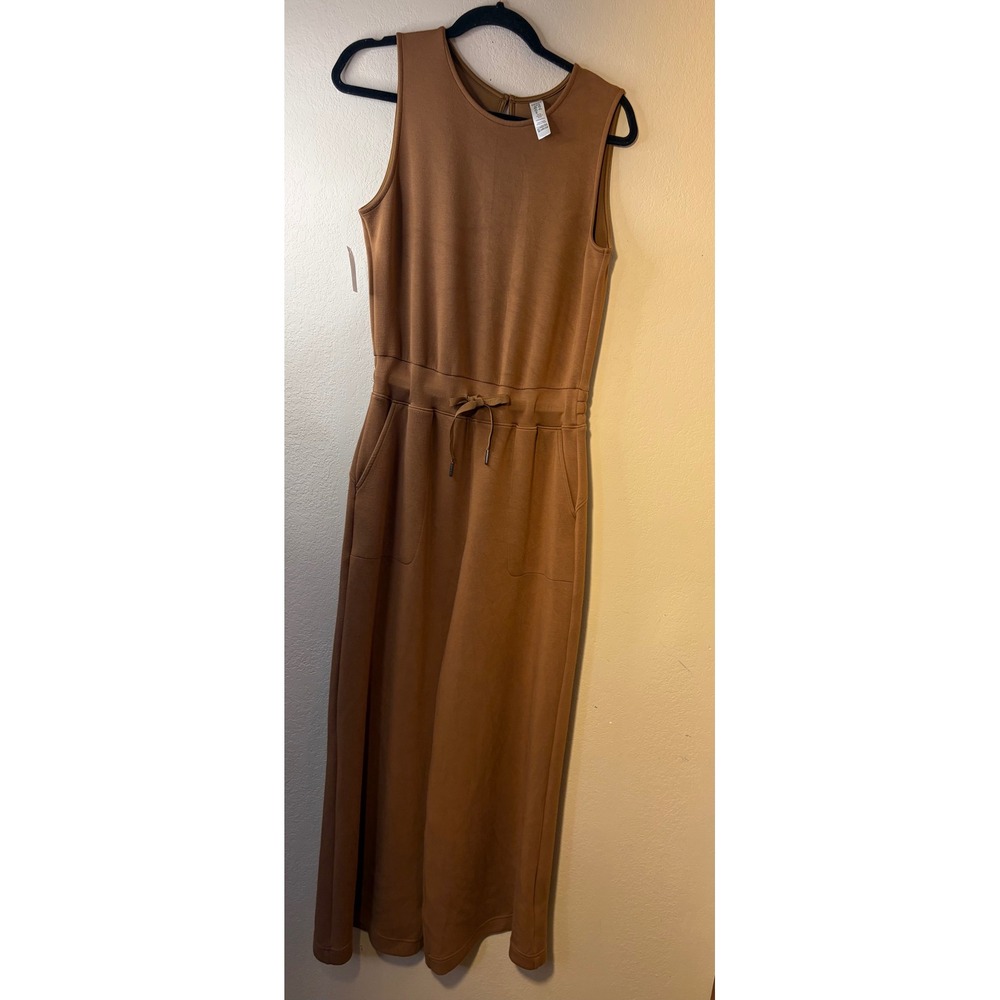 Spanx AirEssentials Sleeveless Wide Leg Jumpsuit caramel Med Petite M/M/M